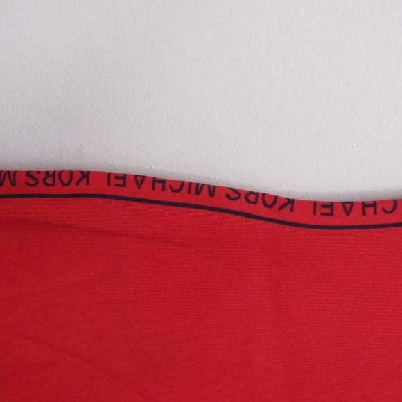 NWT Michael Kors Logo Tape Dress- Scarlet- Medium - Picture 3 of 5